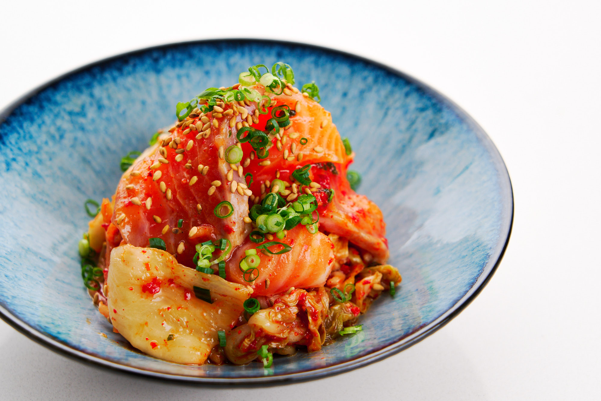 Kimchi Cured Salmon ready to serve
