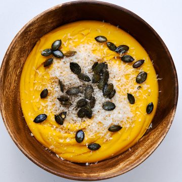 Mashed Kabocha in a bowl