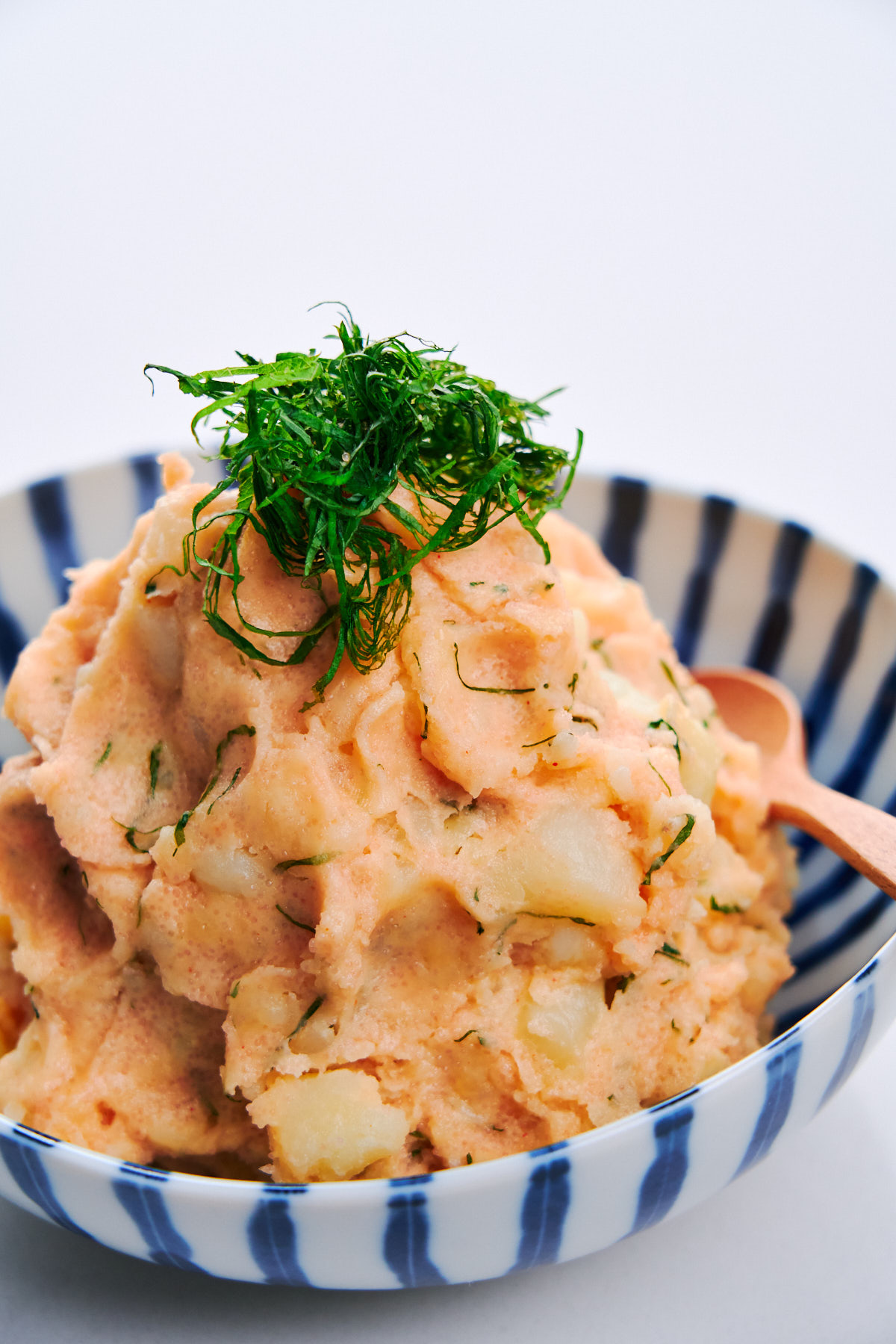 A bowl of Mentaiko Potato Salad