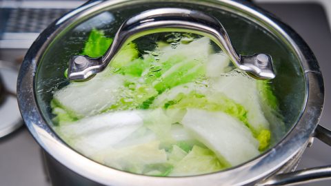 Simmering Napa Cabbage & Chicken Soup
