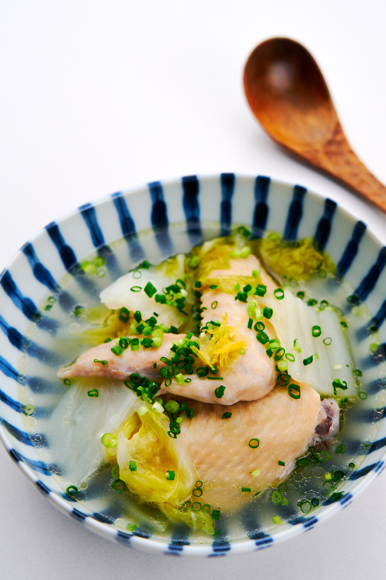 A comforting bowl of Napa Cabbage & Chicken Soup