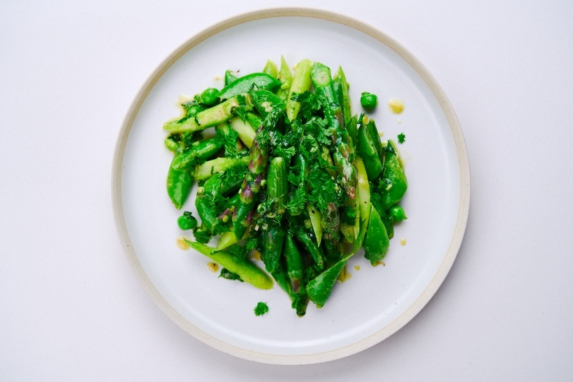 Asparagus and Snap Pea Salad for the Christmas table