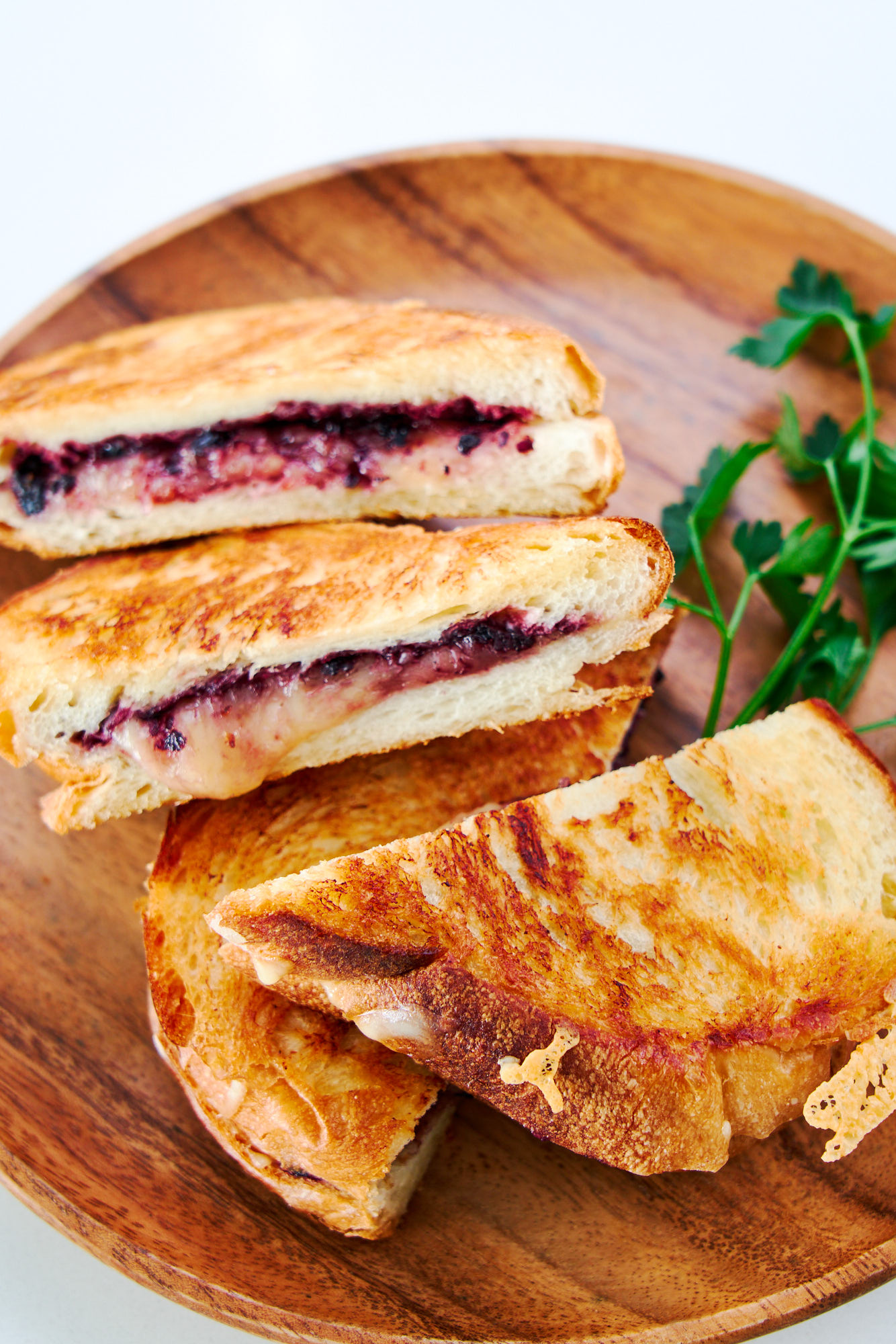 Blackberry Gouda Grilled Cheese Sandwich on a plate
