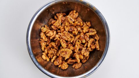 Tossing Soy Sauce Roasted Walnuts