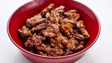 A bowl of Soy Sauce Roasted Walnuts