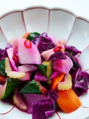 This rainbow of colorful pickled vegetables is the perfect palate cleanser.