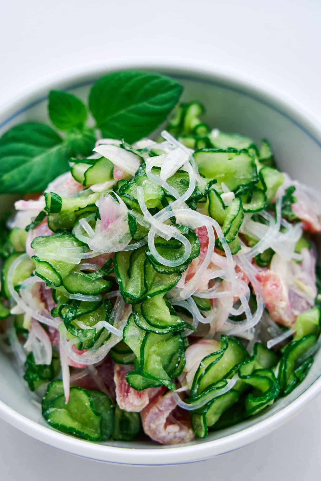 This refreshing glass noodle salad with tuna ceviche and mint is perfect for a hot summer day.