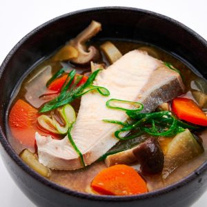 Burijiru is a classic Japanese winter stew with buri (fatty hamachi) and loads of veggies and mushrooms in miso broth.