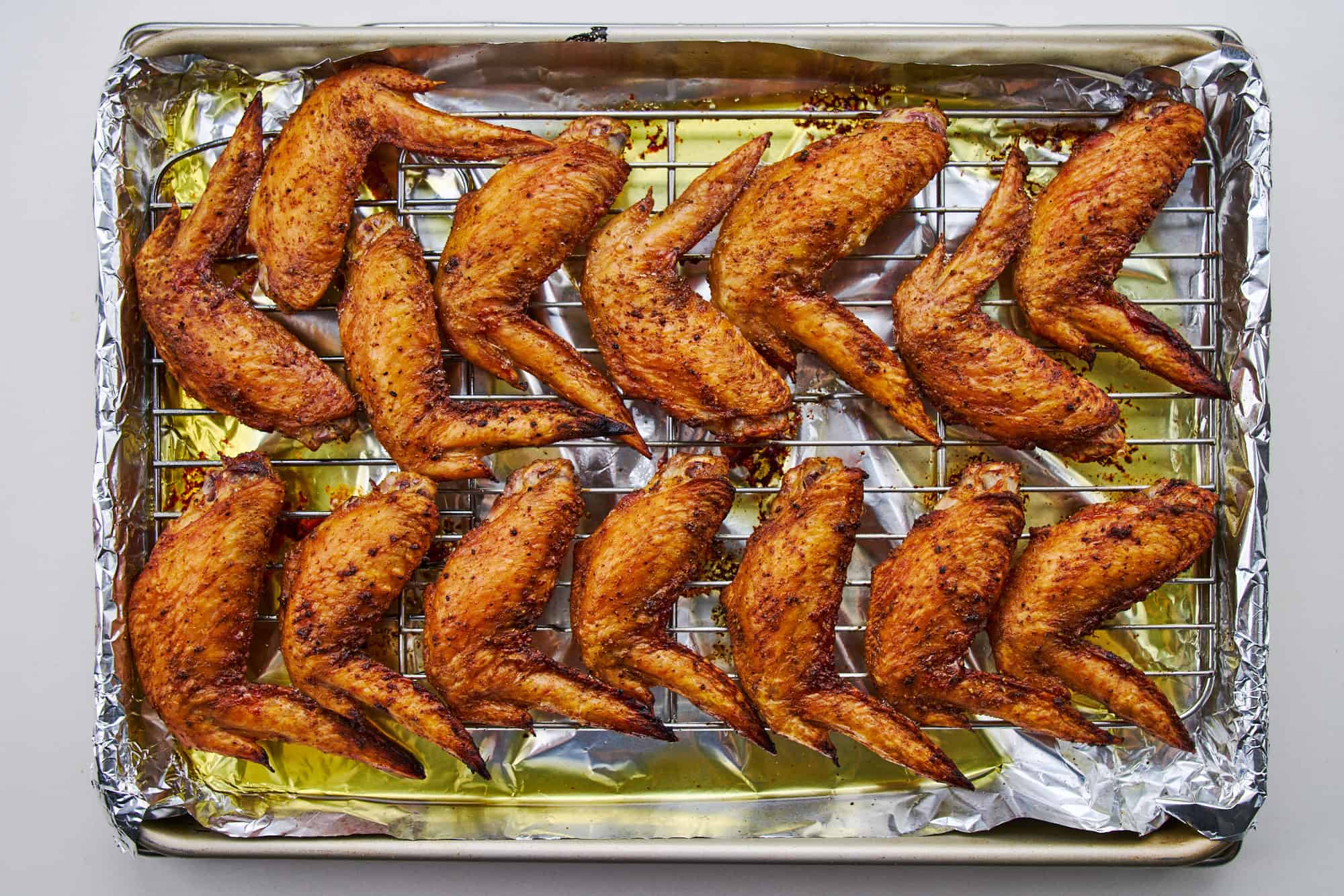 A tray of baked wings.