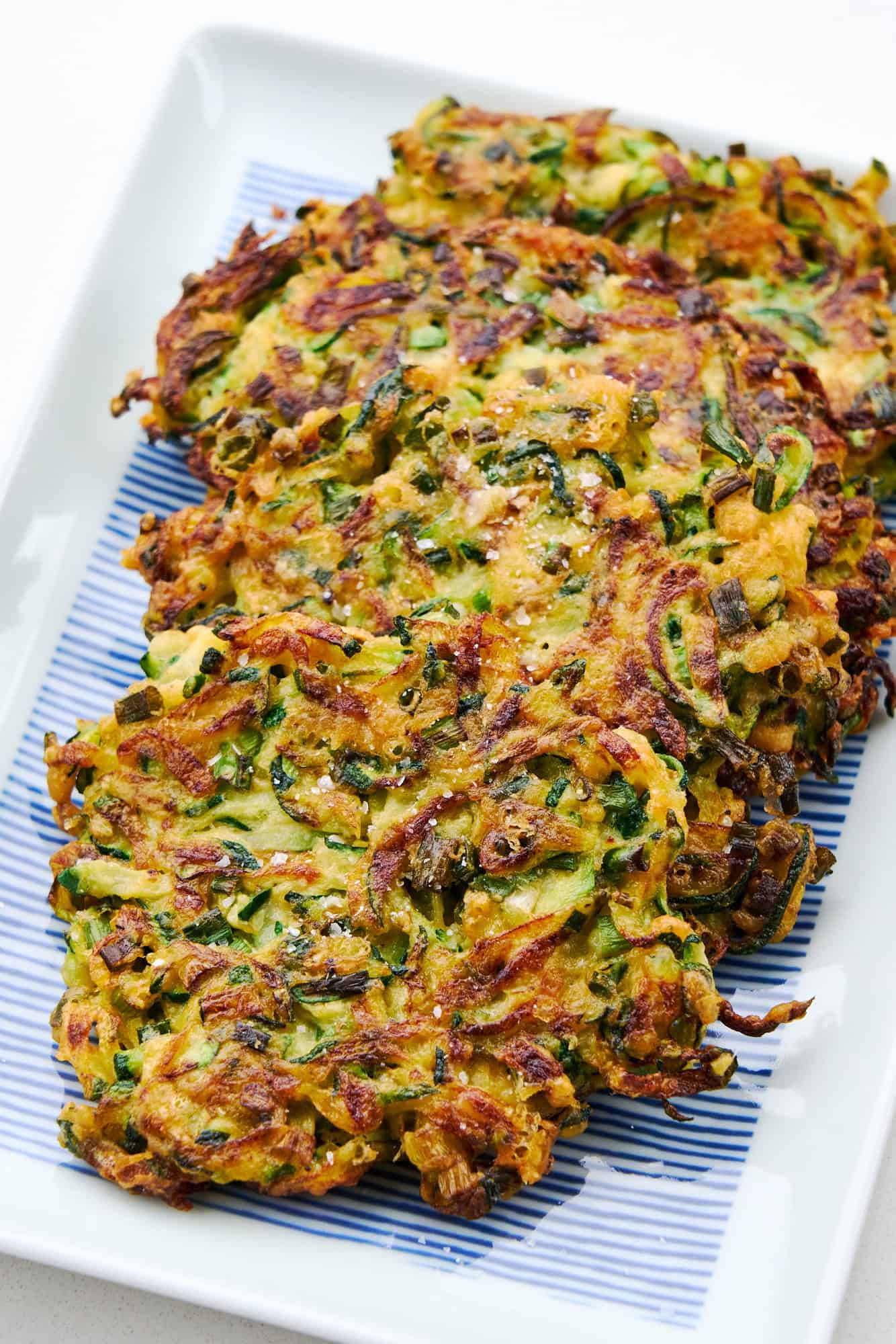 Crispy and cheesy zucchini pancakes.