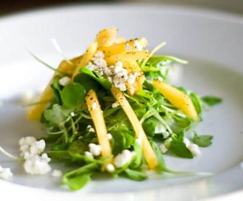 green peach salad with simple lime dressing feta L4:Maxi Dresses