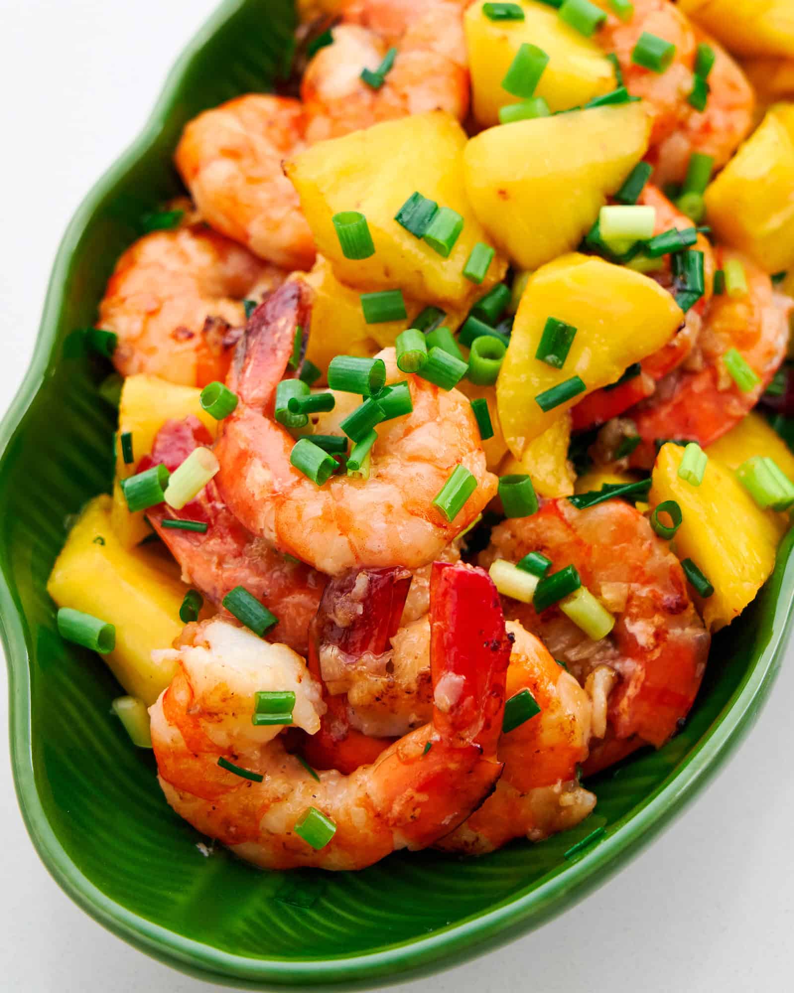 Delicious juicy shrimp and pineapple.