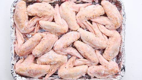 Wings ready for the oven.