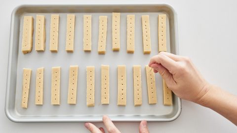 Shortbread ready for the oven.