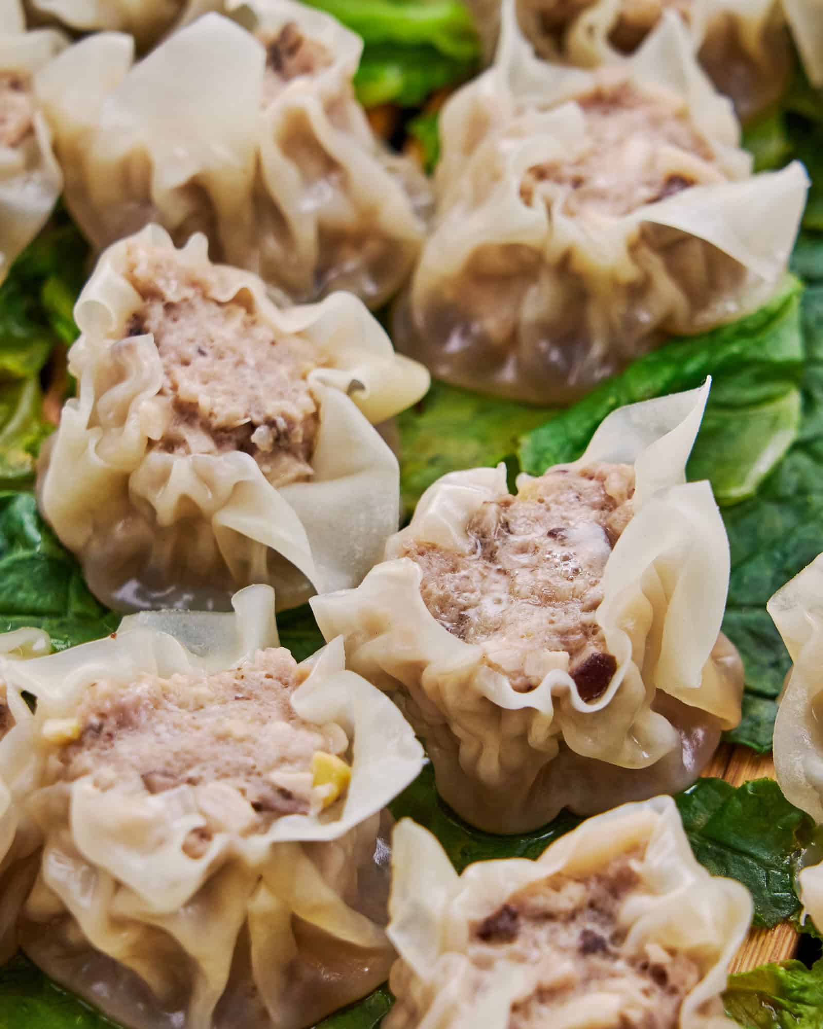 Juicy shumai ready to eat.