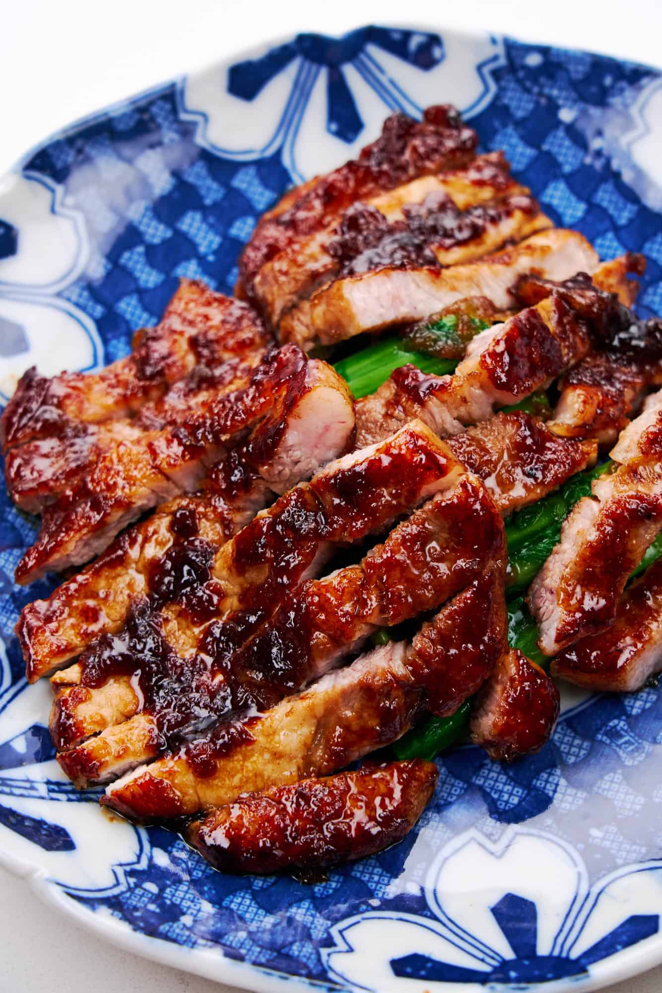 Glazed pork chops.