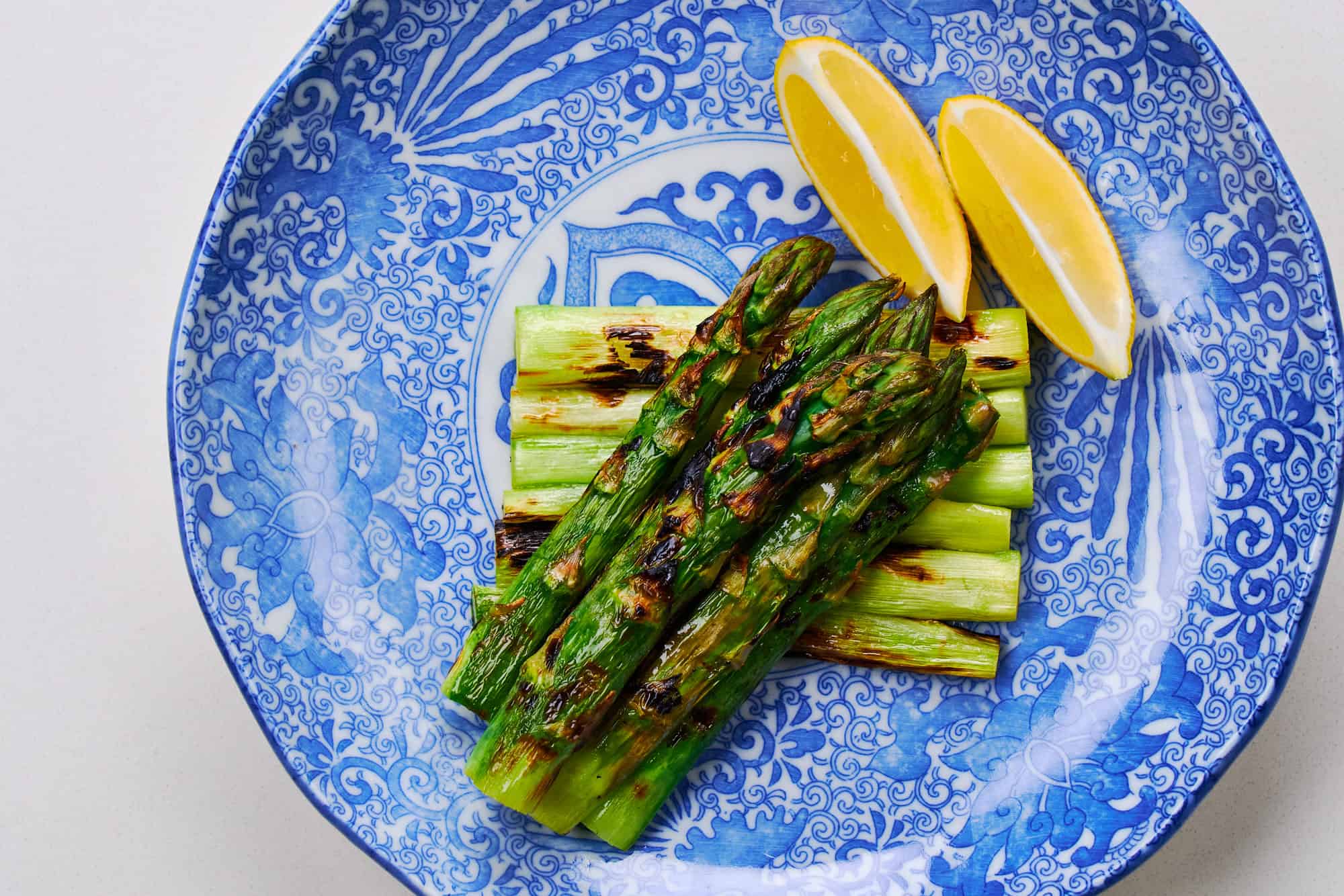 Roasted asparagus from above.