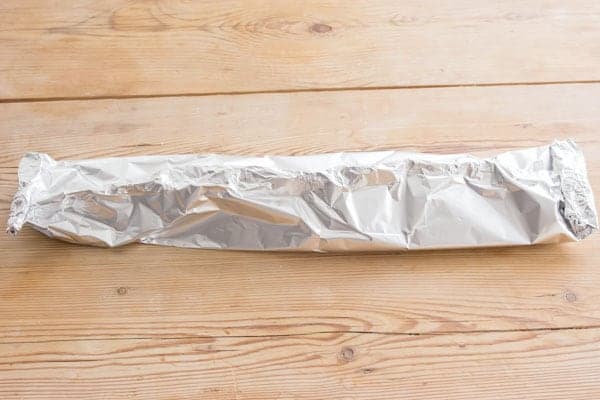 Foil wrapped salmon fillet.