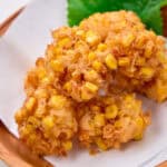 Crispy fritters of tender sweet corn in a tempura batter.