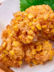 Crispy fritters of tender sweet corn in a tempura batter.