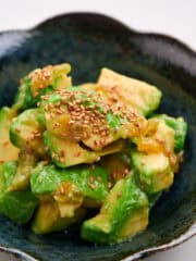 Avocado, yuzu and miso harmonize in a bowl.