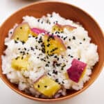 A comforting fall dish of rice and sweet potatoes.