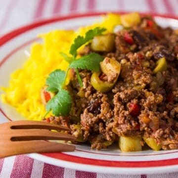 Cuban Picadillo ready to enjoy and share.