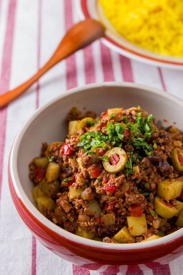 Picadillo in a bowl.