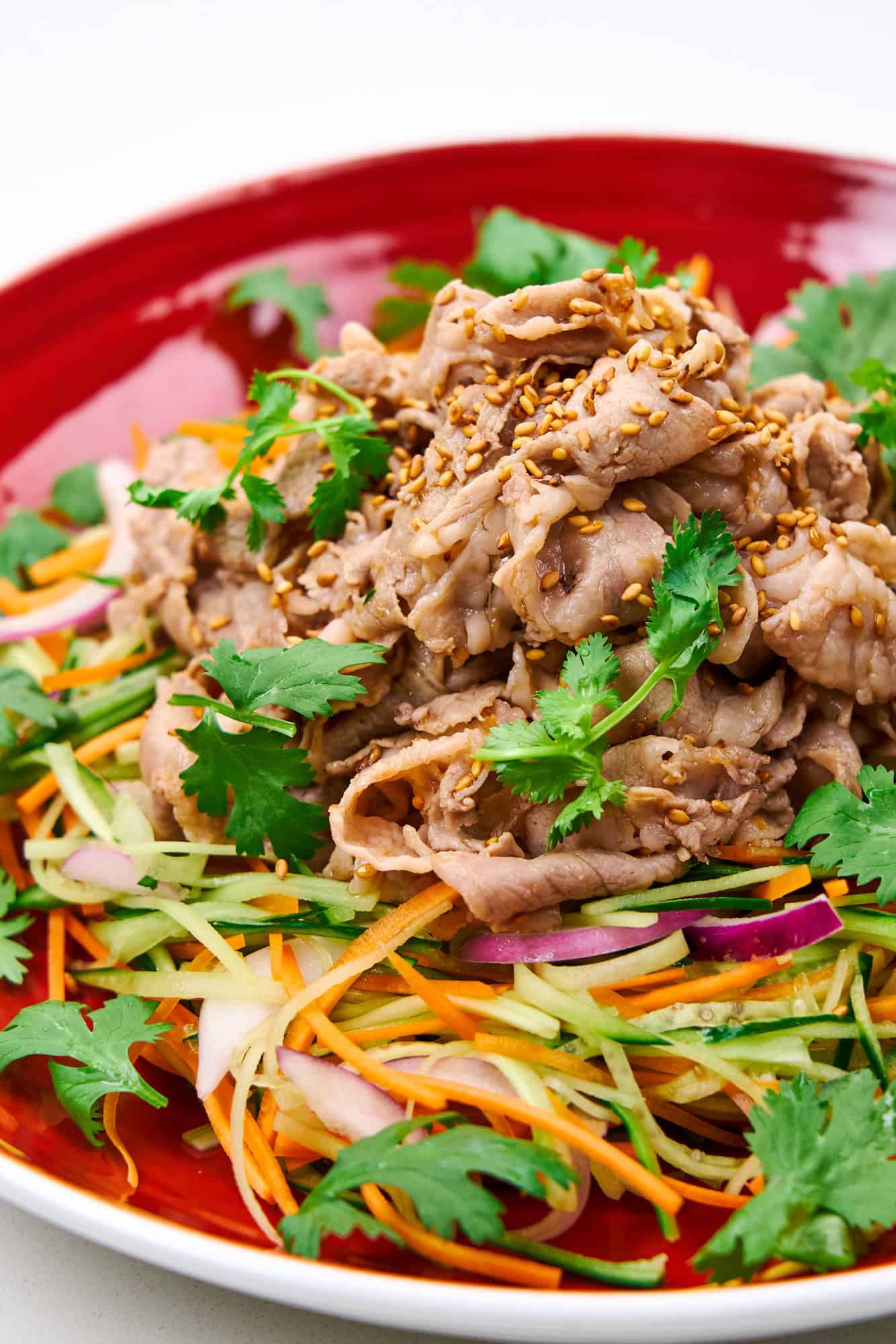 Pork Shabu Shabu Salad ready to devour.