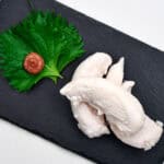 A plate of juicy, tender koji cured chicken.