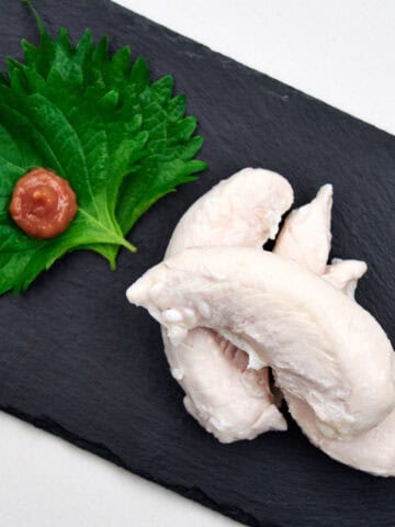 A plate of juicy, tender koji cured chicken.
